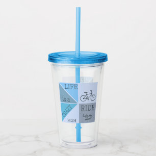 Custom Monogram Life is a Crazy Ride Acrylic Tumbler