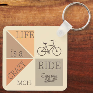 Custom Monogram Life is a Crazy Ride Keychain