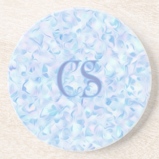 Custom Monogram Lilac Flower Petal Organic Shape  Coaster (Front)