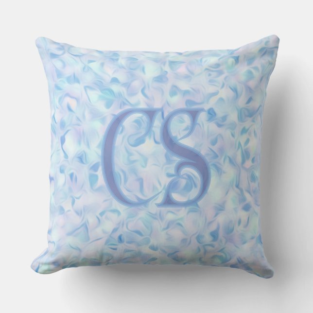 Custom Monogram Lilac Flower Petal Organic Shape  Throw Pillow (Front)