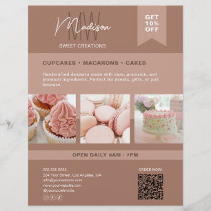 Custom Monogram Logo Bakery Flyer