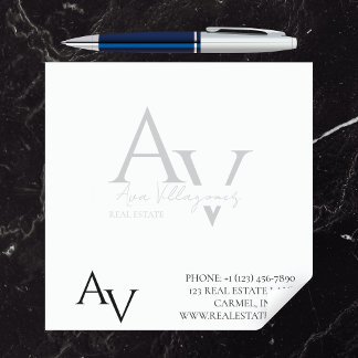 Custom Monogram Logo Professional Business Notepad
