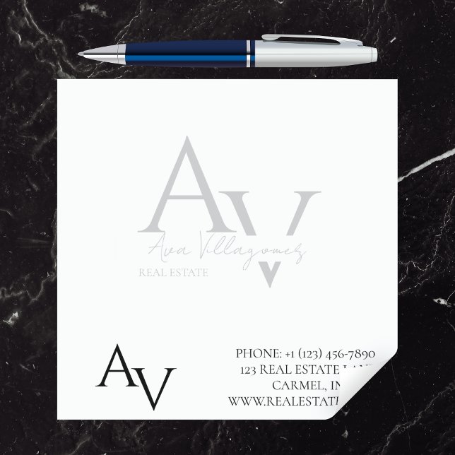 Custom Monogram Logo Professional Business Notepad (Create a custom, monogram logo for you real estate or other professional business.)