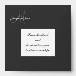 Custom Monogram Logo Wedding Invitation Envelope