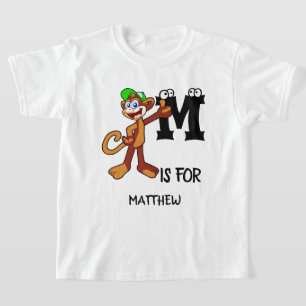 Custom monogram M is for monkeys cute illustration T-Shirt