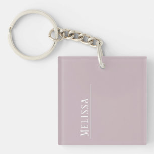 Custom monogram, mauve acrylic  keychain