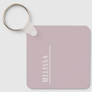 Custom monogram, mauve budget keychain