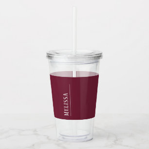 Custom monogram, mauve lavender colour acrylic tumbler