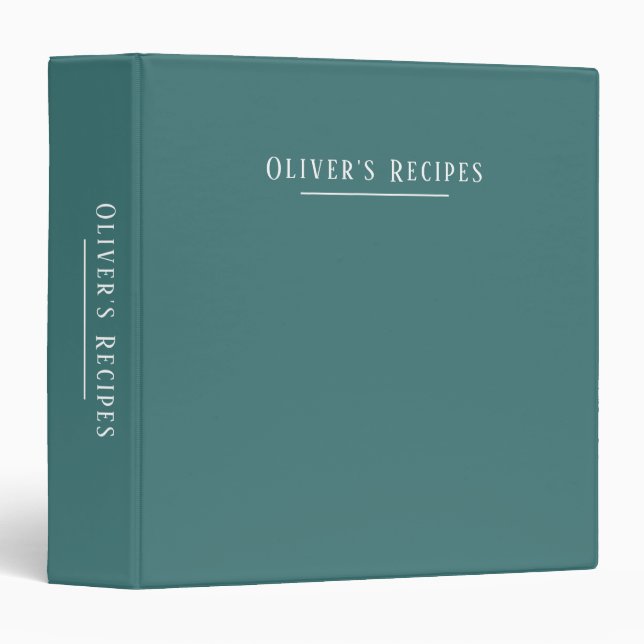 Custom monogram, modern aqua  binder (Front/Spine)