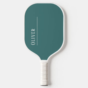 Custom monogram, modern aqua pickleball paddle