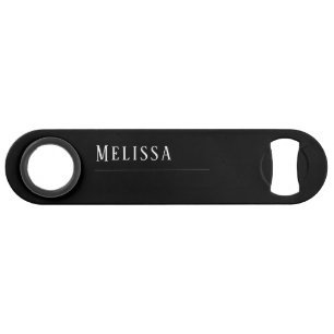 Custom monogram, modern black simple bar key