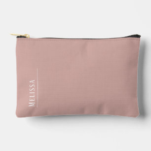 Custom monogram, modern blush pink accessory pouch
