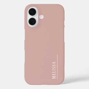 Custom monogram, modern blush pink  iPhone 16 case