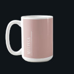 Custom monogram, modern blush pink coffee mug<br><div class="desc">Simplicity is often the best art. Simple typography and a modern dusty pink colour give this design an elegant ease. Cute,  trendy and personal,  it's a gift she will adore. View the complete collection and create your own matching set of stationery & gifts for someone special.</div>