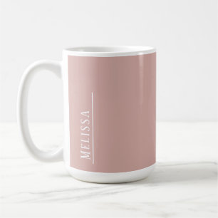 Custom monogram, modern blush pink coffee mug