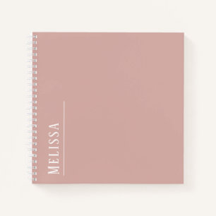 Custom monogram, modern blush pink colour  notebook