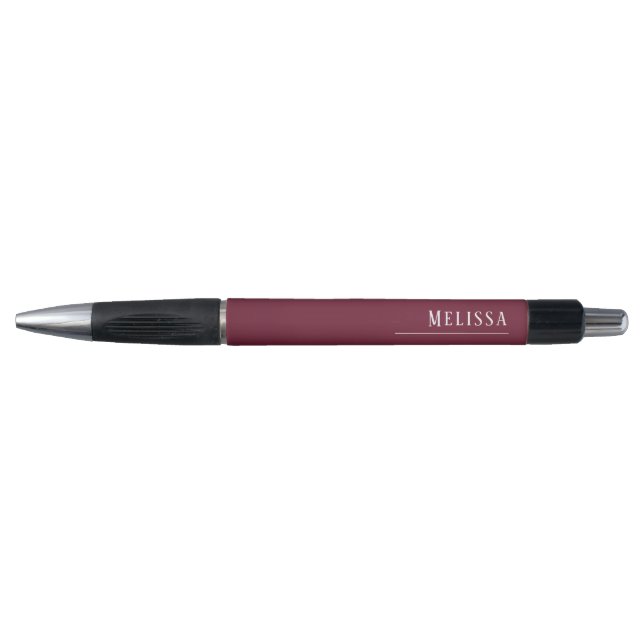 Custom monogram, modern burgundy wrap pen (Front)