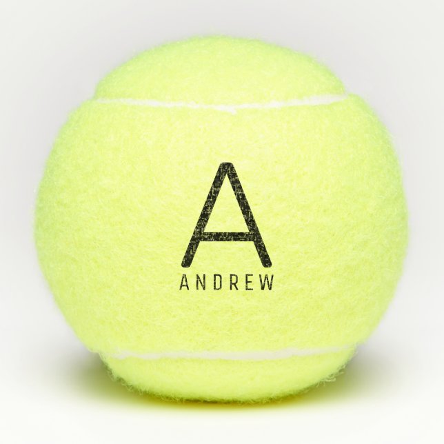 Custom Monogram Modern Design Personalized Tennis Balls (Front)