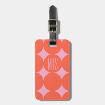 Custom Monogram Modern Dot, Personalized Orange