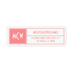 Custom Monogram  Modern Geometric Pink Frame