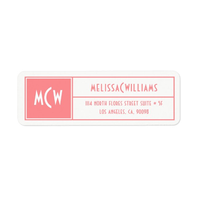 Custom Monogram  Modern Geometric Pink Frame (Front)