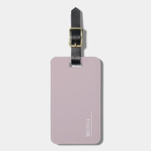 Custom monogram, modern lavender colour  luggage tag