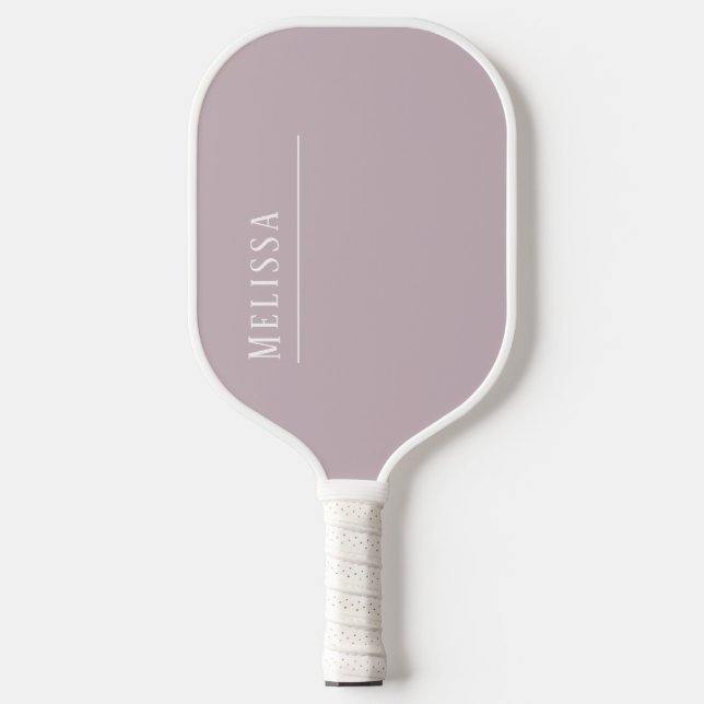 Custom monogram, modern lavender pickleball paddle (Front)