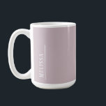 Custom monogram, modern mauve coffee mug<br><div class="desc">Simplicity is often the best art. Simple typography and a modern mauve lavender colour give this design an elegant ease. Cute,  trendy and personal,  it's a gift she will adore. View the complete collection and create your own matching set of stationery & gifts for someone special.</div>