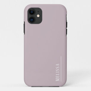 Custom monogram, modern mauve colour  iPhone 11 case