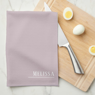 Custom monogram, modern mauve kitchen towel