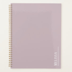 Custom monogram, modern mauve planner