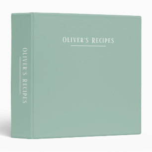 Custom monogram, modern sage green binder