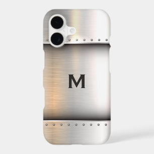 Custom Monogram Modern Silver Metal Plate