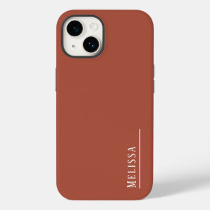 Custom monogram, modern terracotta colour  Case-Mate iPhone 14 case