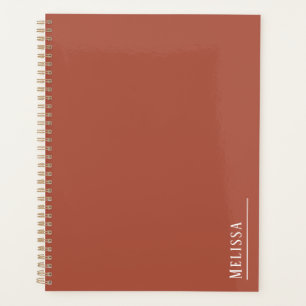 Custom monogram, modern terracotta planner