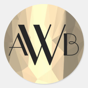 Custom Monogram Modern Type Classic Round Sticker