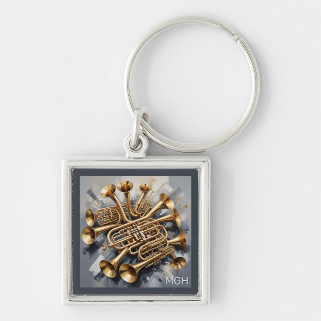 Custom Monogram Musical Instruments Keychain (Front)