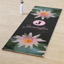 CUSTOM MONOGRAM NAMASTE ZEN SOFT PASTEL PINK LOTUS