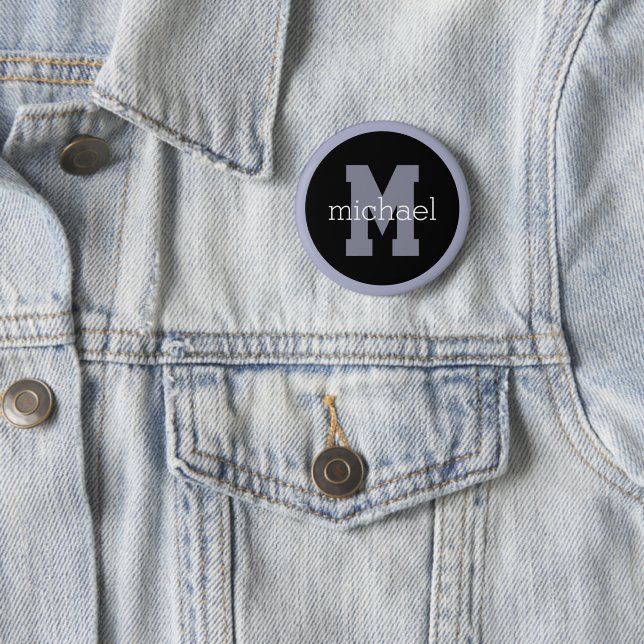 Custom monogram & name 2 inch round button (In Situ)