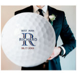 Custom Monogram Name Best Man Wedding Favour Golf Balls<br><div class="desc">This unique golf ball is designed as a gift for your Best Man. Features a unique layering of the monogram -- look closely and you will see three colours, which gives it the feeling of depth. Personalized additionally with his first name. The text reads "Best Man" along with the date...</div>