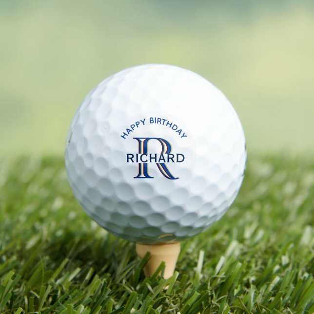 Custom Monogram Name Birthday   Golf Balls (Insitu Tee)