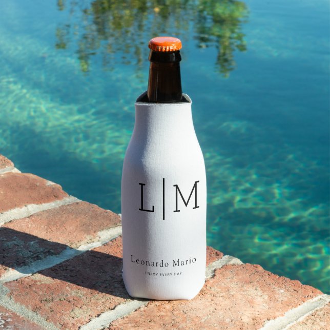 Custom Monogram Name  Bottle Cooler (In Situ Pool)