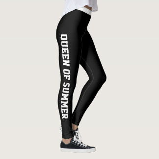 Custom Monogram Name Classy White Black Athleisure Leggings