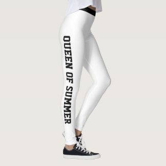 Custom Monogram Name Classy White Black Athleisure Leggings
