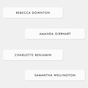 Custom Monogram Name Clothing Tags Black on White