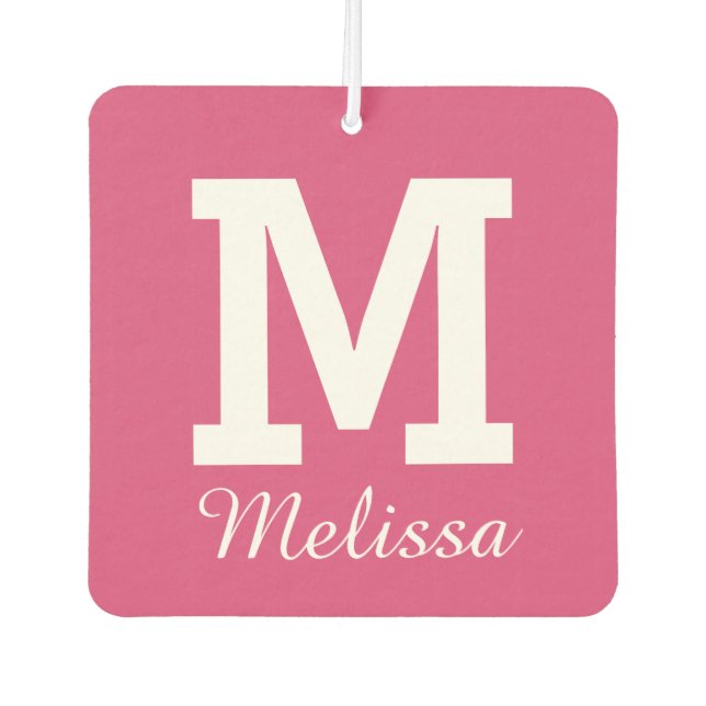 CUSTOM MONOGRAM, NAME & COLOR air freshner Car Air Freshener (Front)