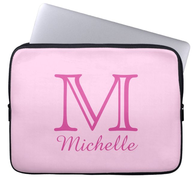 Custom Monogram, Name & Colour laptop sleeves (Front)