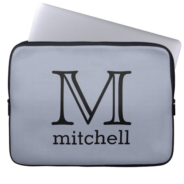 Custom Monogram, Name & Colour laptop sleeves (Front)