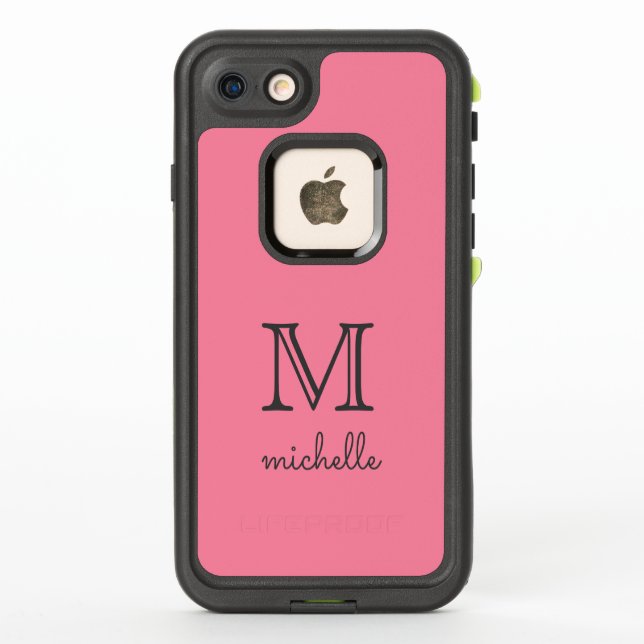 Custom monogram, name & colour waterproof cases (Back)