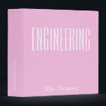 Custom Monogram Name Engineering Pink School Binder<br><div class="desc">Custom Monogram Name Engineering Pink School 3 ring binder</div>